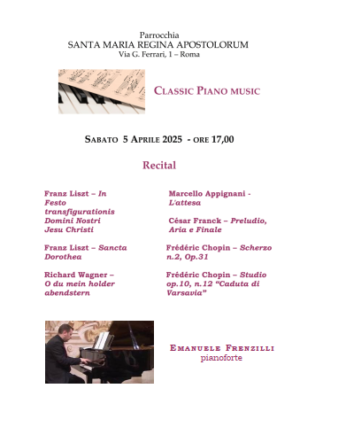Appignani nel recital pianistico di Emanuele Frenzilli